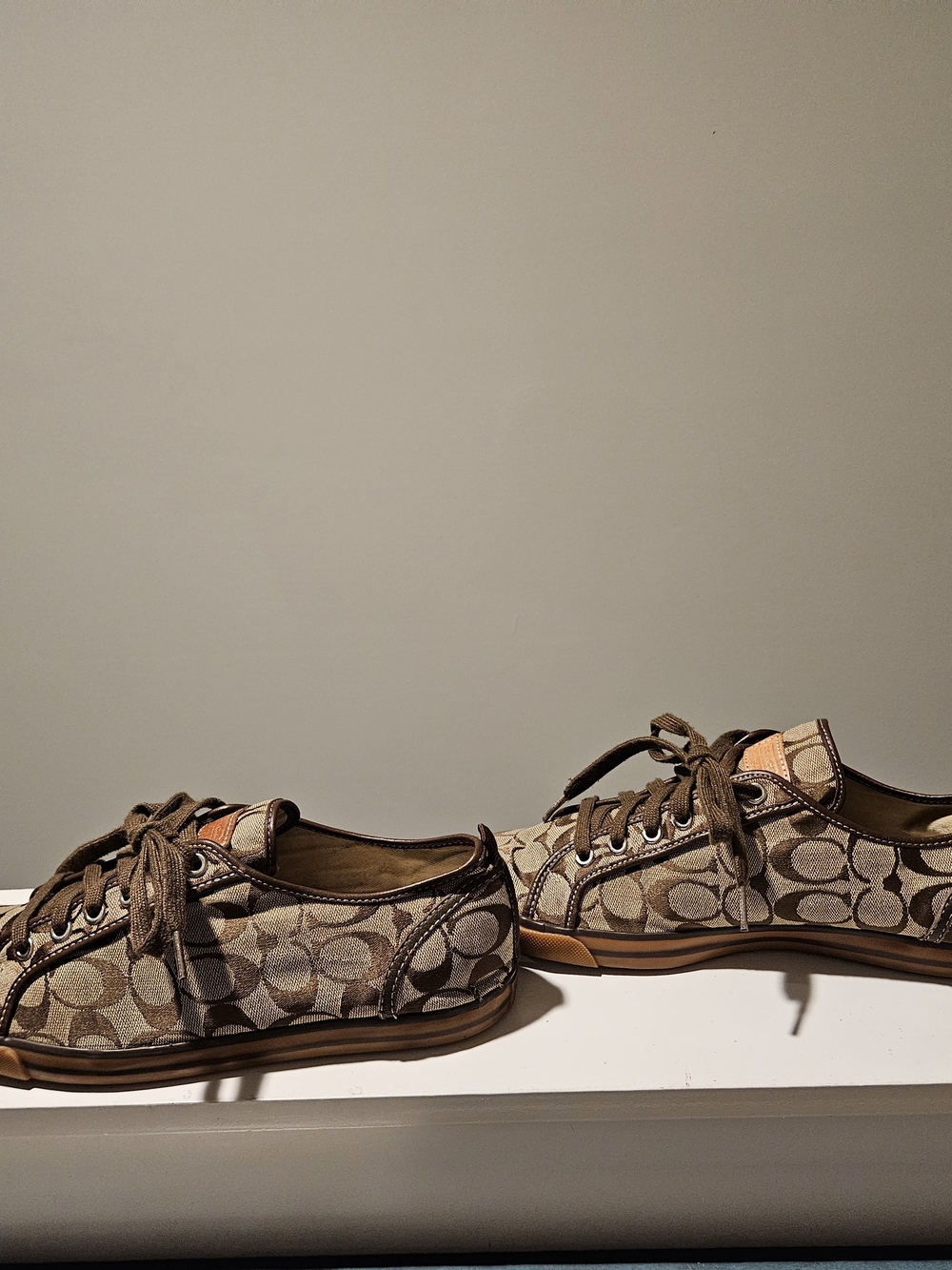 Coach Men’s Brown Signature Canvas Sneakers - Picture 5 of 12